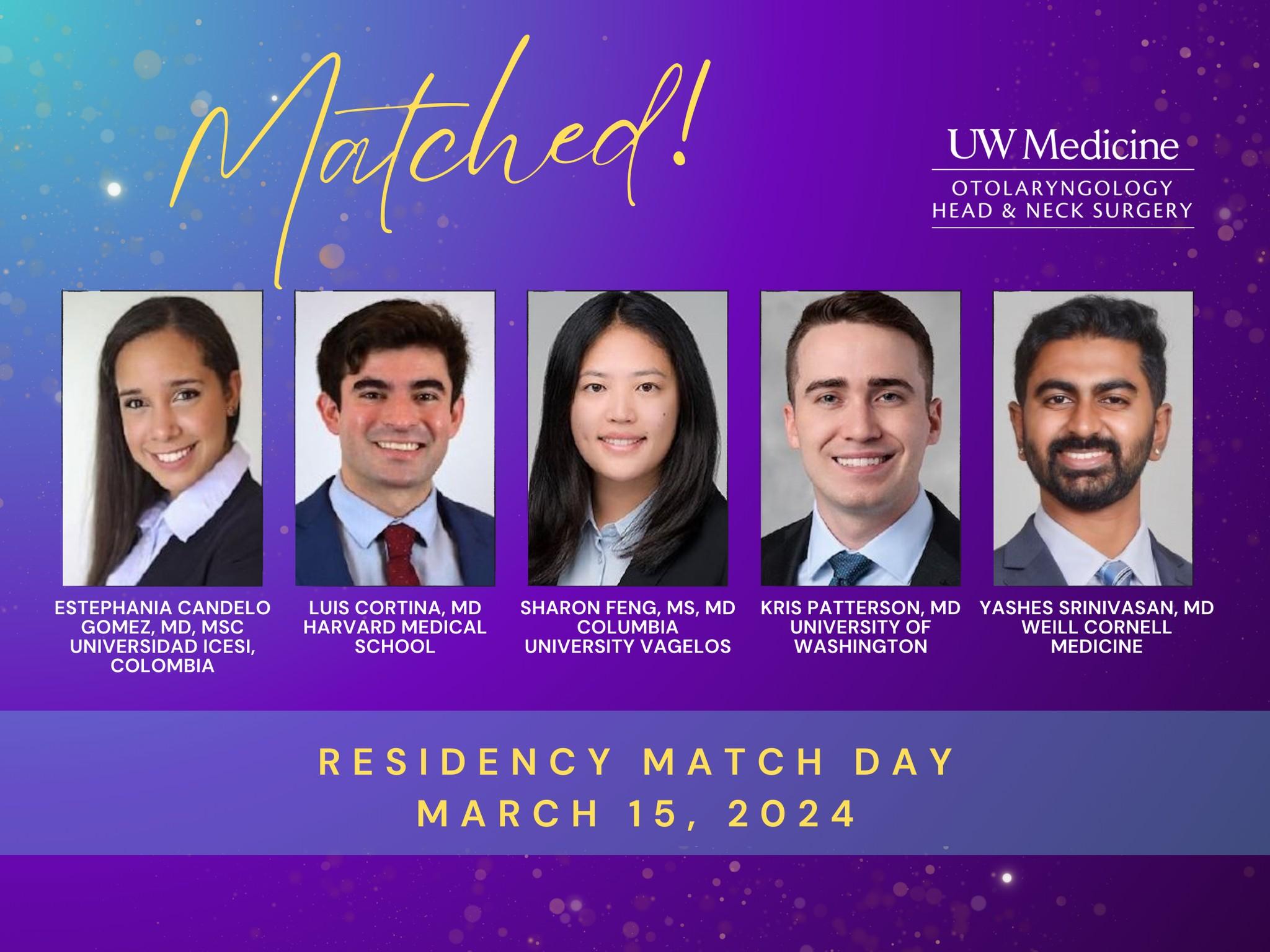 This is the image for Five new interns join residency program entry