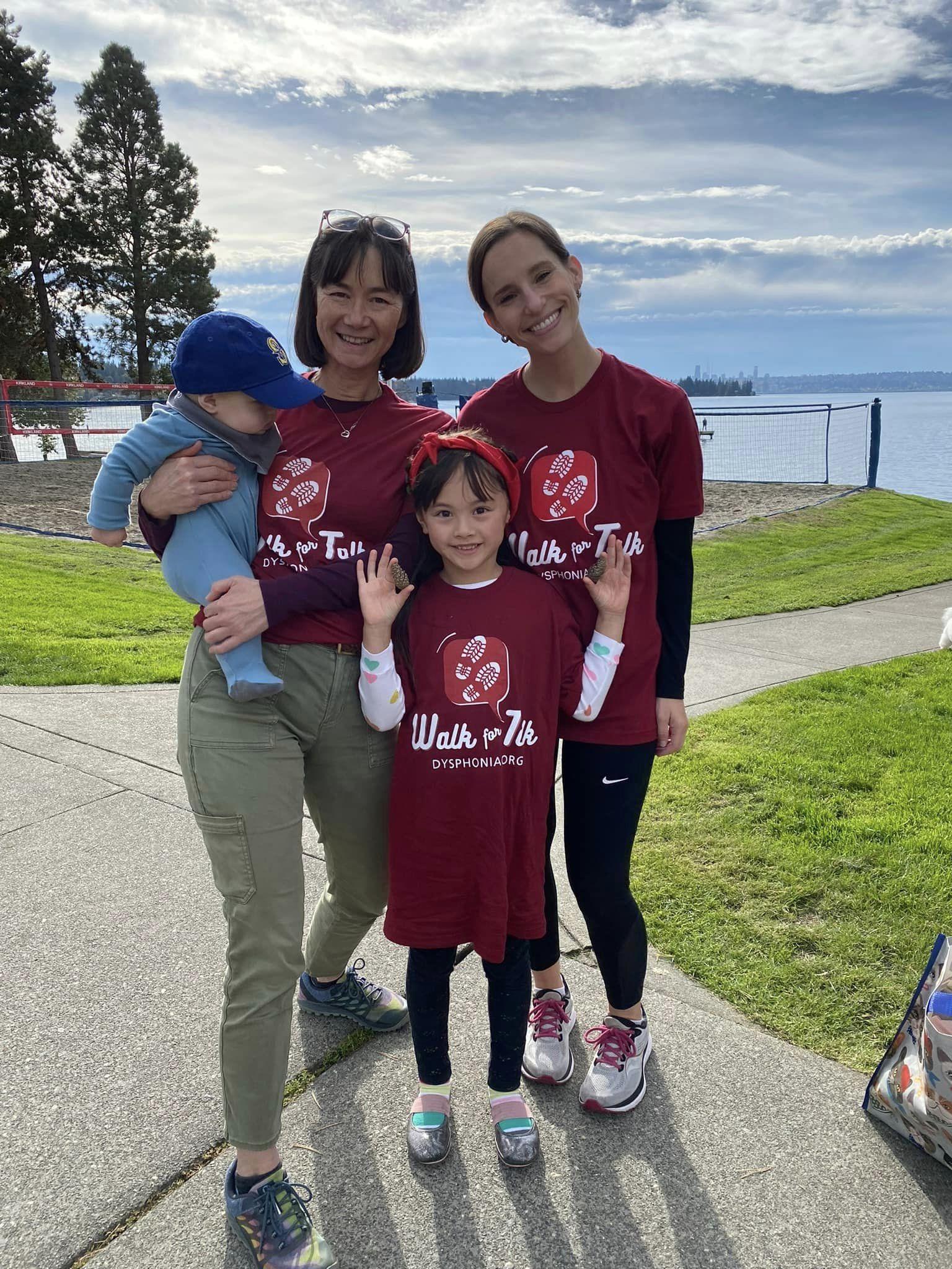 Tanya Meyer, MD, with Emily Wilson, MS, CCC-SLP, and kids